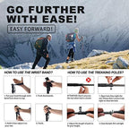 G2 GO2GETHER Aluminum Trekking Poles - Quick Adjustable Locks, Comfort Handle, Padded Strap, Snow Baskets - Walking Sticks Suitable for Hiking, Walking