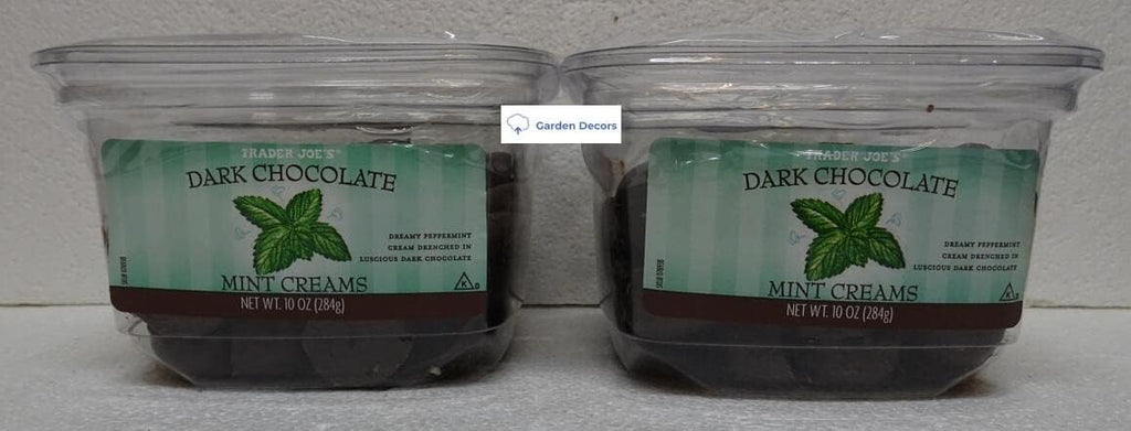 Trader Joe's Dark Chocolate Mint Creams 10oz 284g (Two Tubs)