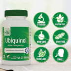 Health Thru Nutrition Ubiquinol 100mg 120 Softgels as Kaneka QH Reduced CoQ-10 | Stabilized - 3rd Party Tested | Enhanced Bioavailability | Cardiovascular & Mitochondria Function Support | Non-GMO