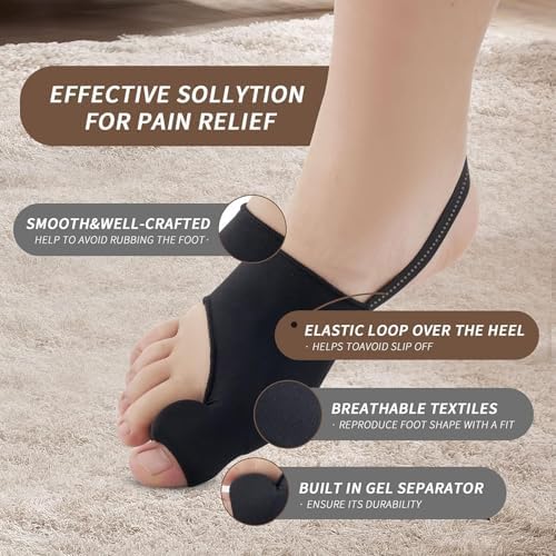 2PCS Bunion Corrector for Women & Men Big Toe Straightener - Bunions Correction Tool for - Bunion Splint with Soft Pads - Hallux Valgus Pain Relief, Breathable Fabric for Day & Night Wear
