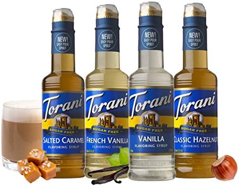 Torani Sugar Free Syrup, Coffeehouse Variety Pack, 12.7 Ounce (Pack of 4)