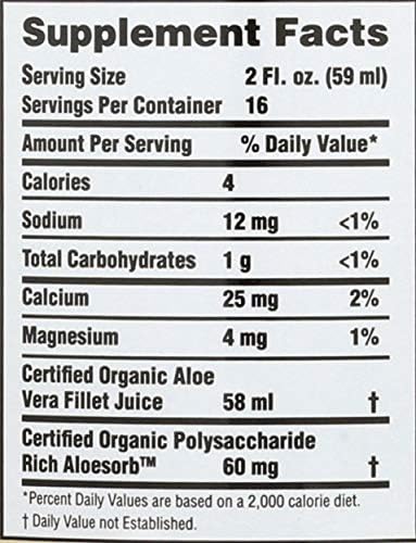 Lily Of The Desert Aloe Vera Juice - Inner Fillet Aloe Vera Drink, Organic Aloe Juice with Natural Vitamins, Digestive Enzymes for Gut Health, Stomach Relief, Wellness, Glowing Skin, 32 Fl Oz