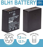 BM Premium 2 Pack of Fully Decoded BL-H1 Batteries and Dual Bay Charger Kit for Olympus OM-D E-M1 Mark II, E-M1 Mark III, E-M1X, BCH-1, HLD-9 Cameras