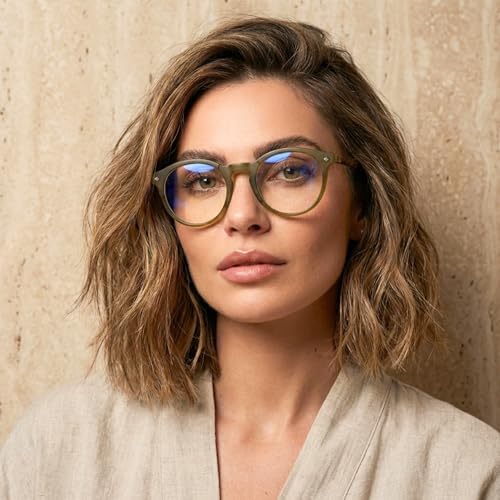 2SeeLife Large Round TR-90 Reading Glasses for Men & Women – Medium-Large Fit, Durable, Spring Hinges, Blue Light Readers, Green, +3.50