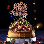 Pisces Queen Cake Topper – Big Pisces Energy Zodiac Sign Birthday Decor for February & March, Constellation Theme Party Supplies for Women, Rose Gold Glitter Cake Decoration