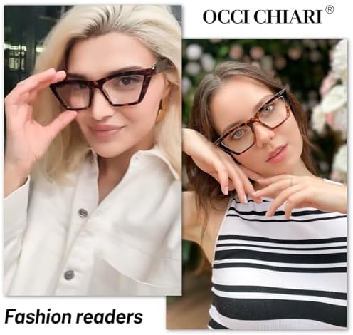 OCCI CHIARI Oversized Reading Glasses 1.5 Womens Trendy Cat Eye Readers 1.0 1.25 1.5 1.75 2.0 2.25 2.5 2.75 3.0 3.5 4.0 5.0 6.0 (Brown,1.50)