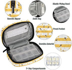 Cute Bee Pill Case - Yellow 7 Day Weekly Medicine Organizer, Travel Size Vitamin Container, Compact Portable Holder With Zipper