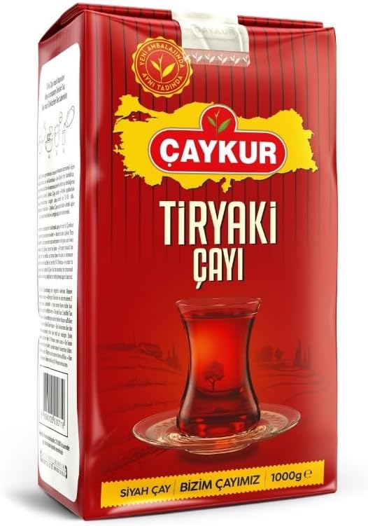 ÇAYKUR Tiryaki Turkish Black Tea, Strong Brew, Deep Reddish Color & Full-Bodied Flavor, High-Grown Tea Leaves, Loose Leaf Natural Tea 500g / 17.6 oz (Pack of 4)