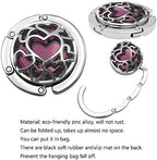 Multiple Hearts Style Premium Foldable Handbag Bag Purse Hanger Table Hook Holder (Gray)