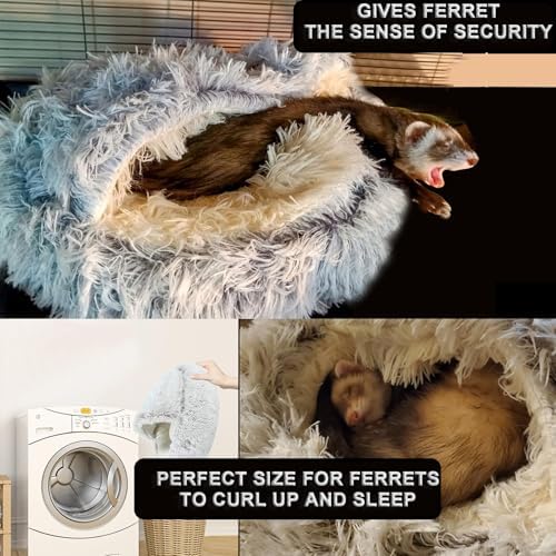 Ferret Bed Cave and Hideouts，Ferret Hideaway Bed Accessories for Cage Ferret Beds and Hideouts (Gray)