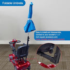 Sunshade Canopy for Mobility Scooters – UV & Rain Protection Electric Wheelchair Umbrella (Only Works with Scooters & Power Chairs Equipped with 1" x 1" Hitch Receiver) (Sky Blue)