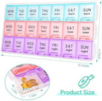 Large Weekly Pill Organizer 3 Times A Day,Travel Pill Cases ，Moisture-Proof 7 Day Pill Contaner,Medicine Pill Organizer, Portable for Pills Vitamin Fish Oil Supplements