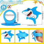 24 PCS Shark Cupcake Toppers Shark Fin Cake Toppers for Ocean Animals Theme Party Supplies Family Baby Shower Birthday Summer Holiday Beach Decorations