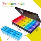 ZVZM Pill Organiser, Large Tablet Organiser, Weekly Pill Box 7 Day 3 Times a Day, Medication Organizer, Medicine Storage Box with Dust-Proof Container for Fish Oil/Vitamin.