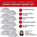 Lure Essentials Cupping Therapy Set 10 Professional Silicone Cupping Cups for Muscle Knots, Joints, Muscles, Arms and Feet