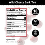 Buddha Teas - Organic Wild Cherry Bark Tea - Herbal Tea - For Health & Wellbeing - Supports Respiratory & Digestive Health - Clean Ingredients - Caffeine Free - OU Kosher - 18 Tea Bags (Pack of 1)