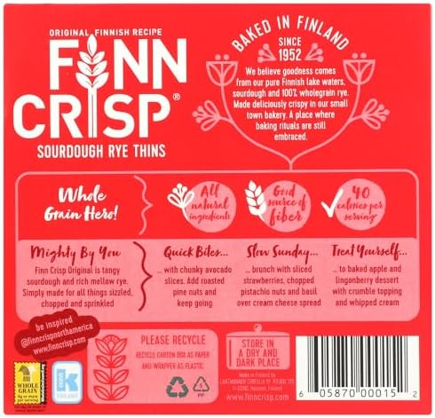 Thin Rye Crispbread, Original, 7 oz (Pack of 2)