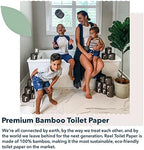 Reel Premium Bamboo Toilet Paper - 24 Rolls of Toilet Paper - 3-Ply Made From Tree-Free - Zero Plastic Packaging, Septic Safe