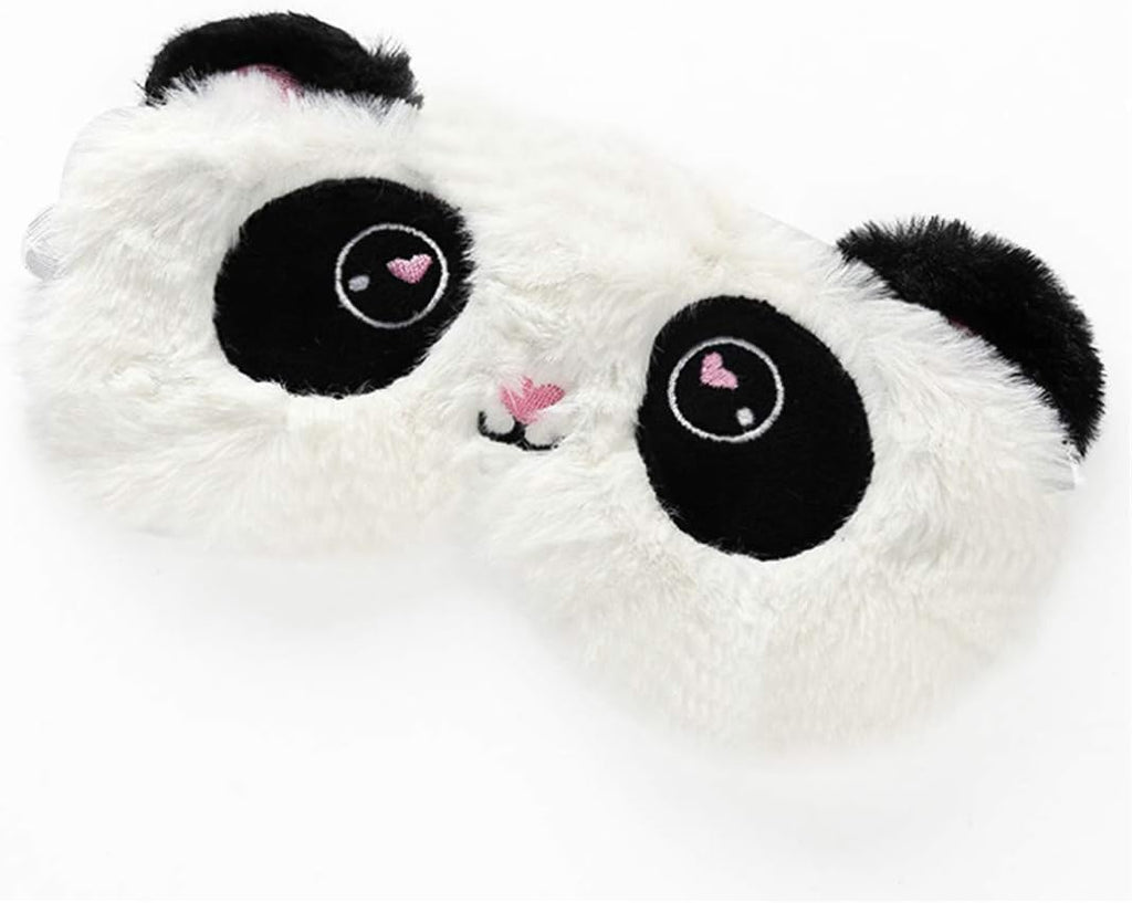 Cute Animal Sleeping Mask Soft Plush Blindfold Cute Rabbit Panda Koala Eye Cover Eyeshade for Kids Teens Girls Women (Panda)