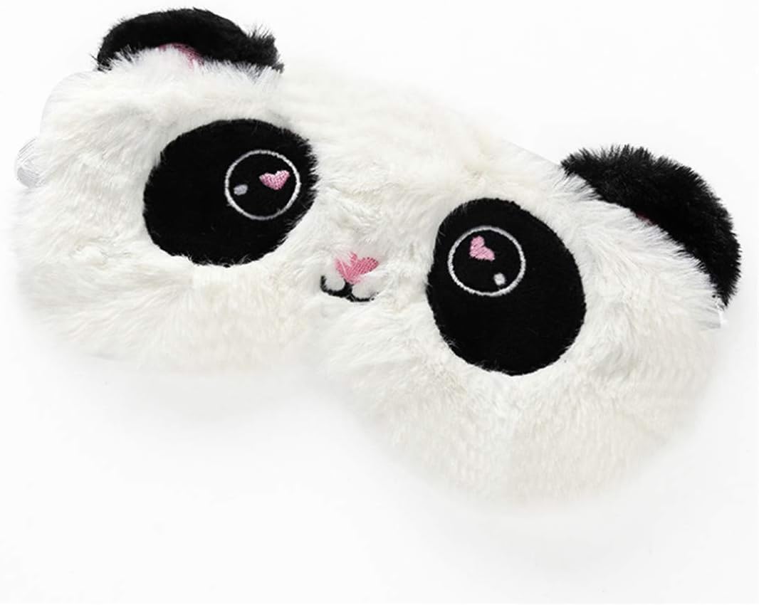 Cute Animal Sleeping Mask Soft Plush Blindfold Cute Rabbit Panda Koala Eye Cover Eyeshade for Kids Teens Girls Women (Panda)