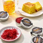 EnSaffron – 1 Gram Natural Premium Thick All Red Saffron Threads, Sunlight Processed Natural Saffron Grade A+ Super Negin Non-GMO Verified. For Tea, Paella, Rice, Desserts, Golden Milk and Risotto