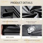 Massage Table Sheet, 87 x 51" PVC Reusable Wax Mat Pad Waterproof Massage Bed Cover Sheet (1Pcs Black)