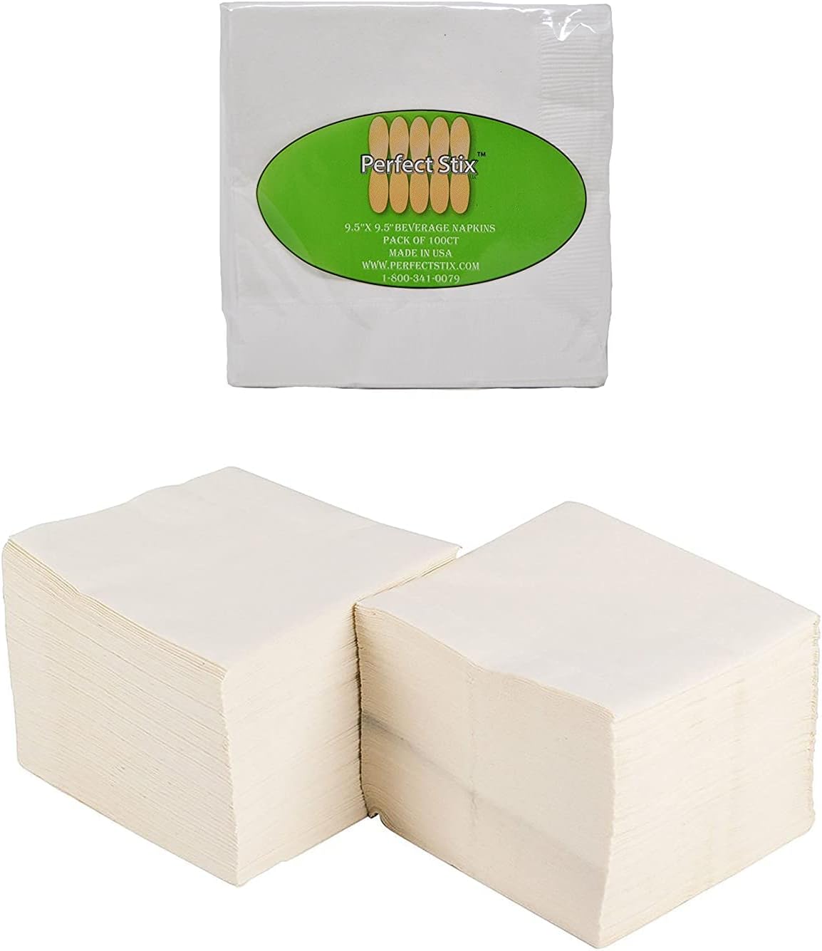 Perfectware 2 Ply White Beverage Napkins, 300ct