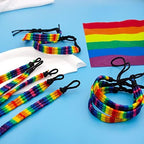 Nanafast Rainbow LGBT Pride Bracelet Handmade Braided Friendship String Bracelet for Gay & Lesbian LGBTQ Wristband Adjustable Size
