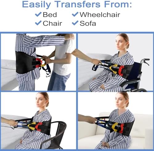Transfer Sling, Transfer Belt for Elderly, Gait Belts for Seniors, Heavy Duty Patient Lift Belt, Mobility Lifting Aid, Gait Belt with Handles for Disabled, Injured-Safely Move from Bed and Wheelchair