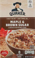 Quaker Instant Oatmeal, Maple & Brown Sugar, 1.51 Oz (Pack of 8)