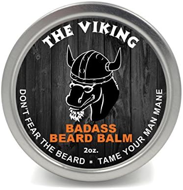 Badass Beard Care Balm For Men - The Viking Scent, 2 Ounce - All Natural Ingredients, Keeps Beard and Mustache Full, Soft and Healthy