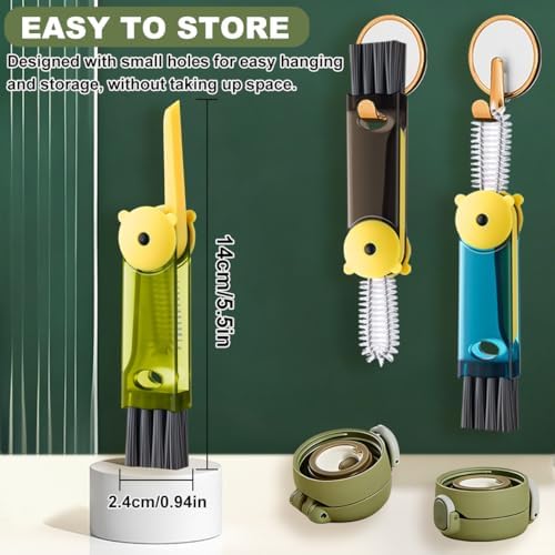 3 in 1 Cup Lid Cleaning Brush, Portable Cup Cleaner Brush, New Water Bottle Lid Cleaner Brush, Multifunctional Cleaning Brush - Home Kitchen Cleaning Tools for Tight Spaces & Bottle Gaps, 3 PCS