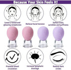 4 Pcs Facial Cupping Therapy Set, Silicone Face Cupping Kit for Massage, Anti Cellulite Cup Massage Tool Vacuum Suction Cup for Eye Face Vacuum Massager