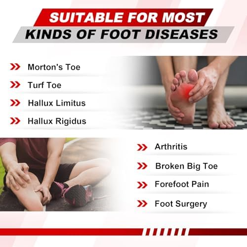 Morton's Extension Orthotic, Recovery Carbon Fiber Insole-Rigid Foot Support Shoe Inserts for Morton's Toe, Turf Toe, Hallux Limitus, Hallux Rigidus, Arthritis and Broken Big Toe-1 Pair Length 10.43"