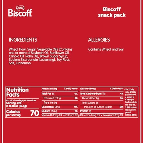 Lotus Biscoff Cookies, Caramelized Biscuit Cookie Snack, 128 Cookies, Vegan, (64 Count of 2 Pack)