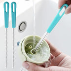 2 PCS Multifunctional Stainless Steel Straw Cleaning Brush Bottle Spout, Kettle Spouts, Teapot Lids, Funnels Brushes Small Hole Cleaning Tools Nylon Bristles, 20cm