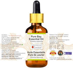Greenwood Essential Bay Essential Oil (Pimenta racemosa) with Glass Dropper | Pure | Non-Sticky | Non-Greasy | Lightweight | Men & Women | All Skin Types | Steam Distilled 50ml (1.69 oz)