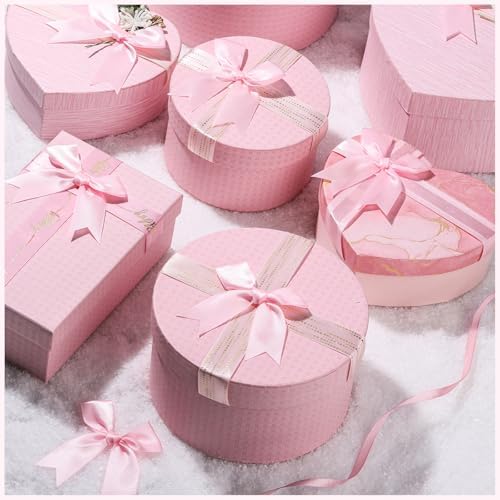 YGDZ Pink Bows, Satin Self Adhesive Pink Ribbon Bows for Crafts, Baby Pink Bow with Double-Sided Tape, Small Bows for Gift Wrapping, Wedding Decor, Party Favors