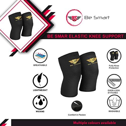 Be Smart Elastic Knee Sleeve Support Brace for Joint Pain Injury Sprain Knee Cap Compress (Single, 4XL)