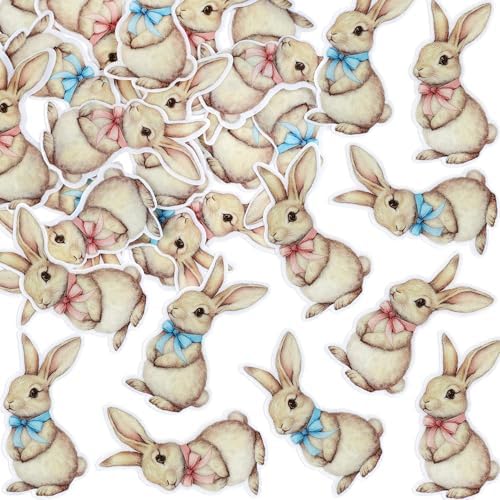 40 Edible Easter Bunny Cupcake Toppers, Rabbit Cupcake Picks, Easter Day Cake Toppers for Easter Theme Spring Birthday Spring Easter Party Cake Decorations