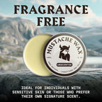 Striking Viking Mustache Wax Kit with Comb - 2 oz, Unscented, Strong Hold - Unscented Mustache Wax for Men & Anti-Static Comb for Precise Grooming - Non-Greasy Formula for Easy Beard Care