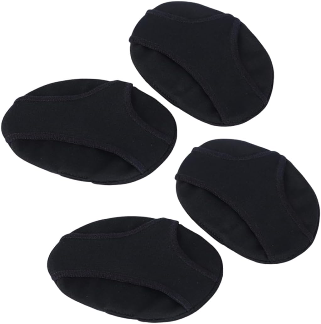 KOMBIUDA Gel Heel Pads with Anti-Slip Forefoot Support Silicone Half Cushions for High-Heeled Shoes Comfortable and for Walking and Dancing Black