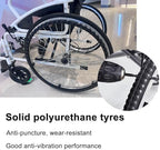 WORDFUN 24" Wheel Replacement Parts for Wheelchairs, Professional Wheelchair Rear Caster, Wheelchair Caster Assembly, Solid Tires, Ball Bearings, for Handicapped Wheelchairs, 2 Pcs