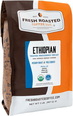 Fresh Roasted Coffee, Organic Ethiopian Sidamo Water-Processed Decaf | USDA, 100% Single Origin, Kosher | Medium Roast 2 lb (32 oz) Whole Bean