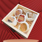 Natural Crystal Raw Stone Ore Specimen Set Wooden Box, Science Teaching Mineral Rock Set, a Very Good Christmas or New Year Gifts for Friends, Classmates or Sons and Daughters