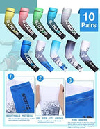 10 Pairs Sun Protection UV Arm Sleeves Cooling Anti Slip Compression Sleeves Sports Polyester Cycling Covers