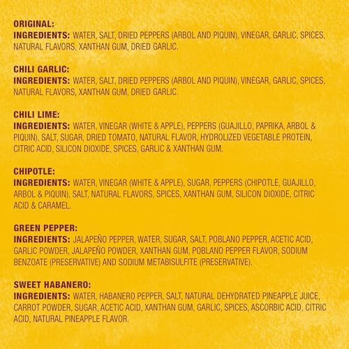 Cholula Hot Sauce Variety Pack, Product of Mexico, Gift Set Includes Six 5 Fl Oz Signature Cholula Hot Sauces for Eggs, Pizza, Mexican Dishes, and More, 30 fl oz