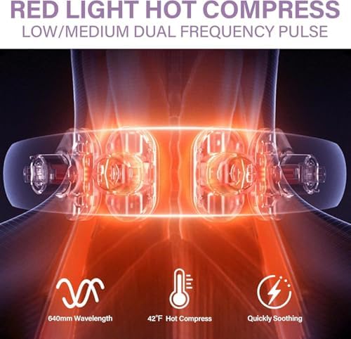 Neck Massager with Heat, Intelligent Neck Massager for Pain Relief Deep Tissue, Deep Tissue Relaxation Tool with 10 Modes & 15 Levels, Ideal Gift for Women & Men, 1 Count (Pack of 1)