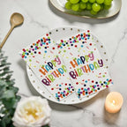 Horaldaily 100 Birthday Disposable Paper Decorative Guest Napkins, Happy Birthday Dots Streamers Hand Towel for Party Lunch Dinner Kitchen Bathroom