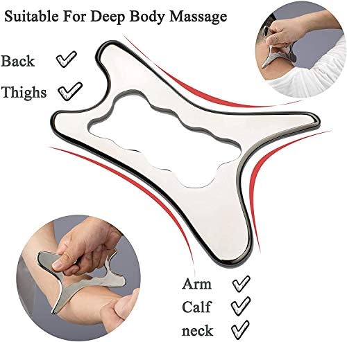 Mikako Stainless Steel Scraping Gua Sha Tools Massage Tool, Muscle Scraper Tool, IASTM Massage Tools for Relaxing Soft Tissue, Reduce Head, Neck, Back Pain